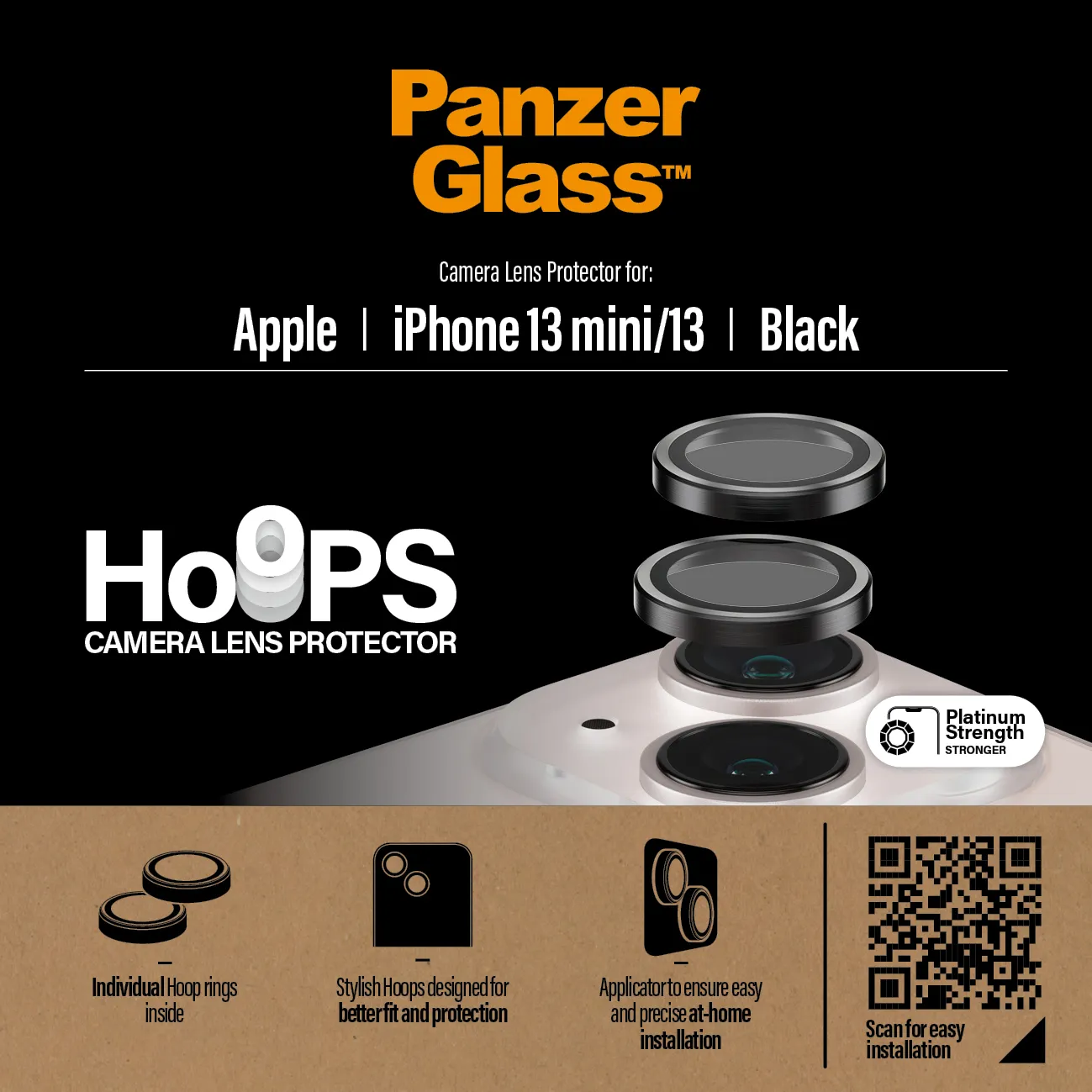 PanzerGlass Hoops, iPhone 13 / 13 mini -kameran linssinsuoja