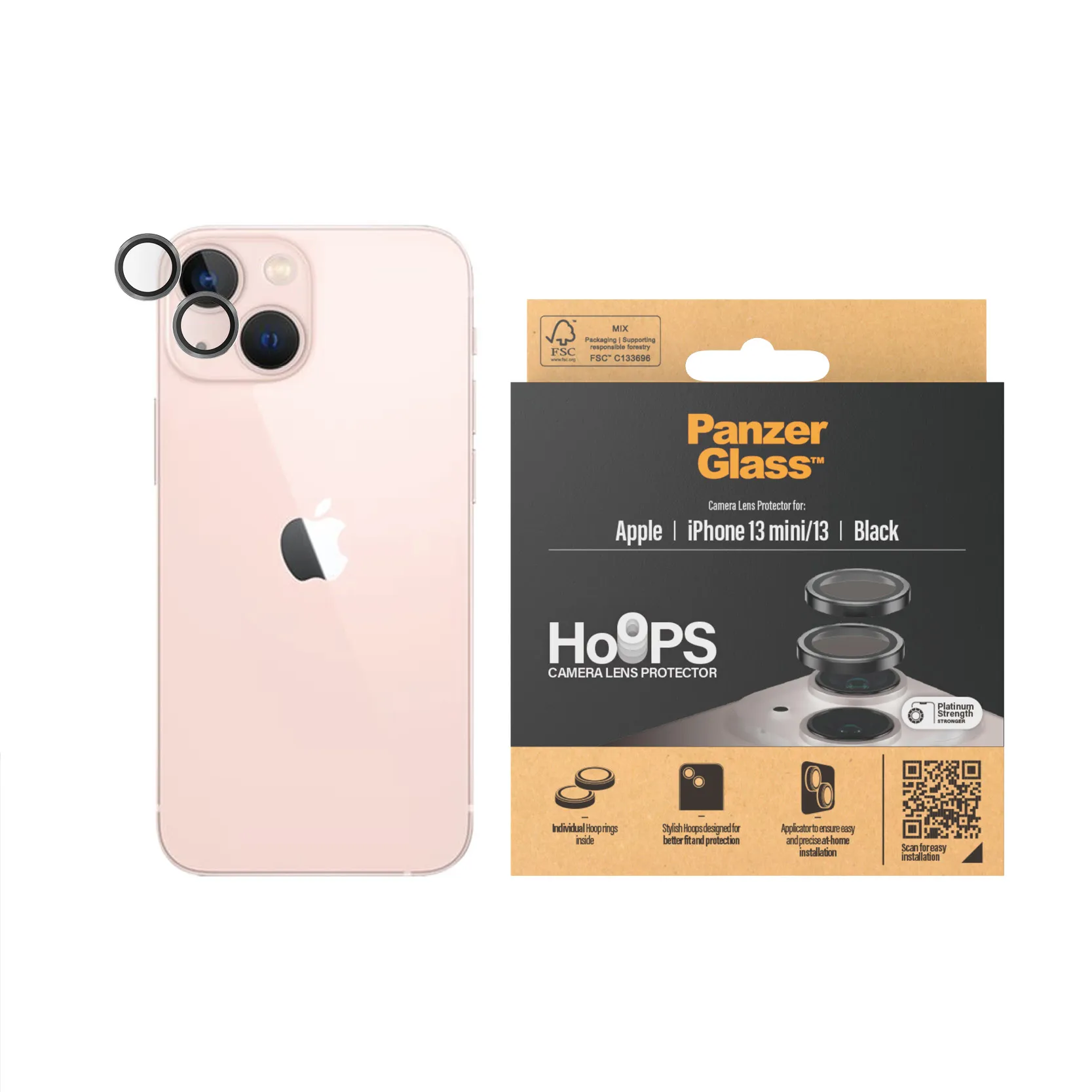 PanzerGlass Hoops, iPhone 13 / 13 mini -kameran linssinsuoja