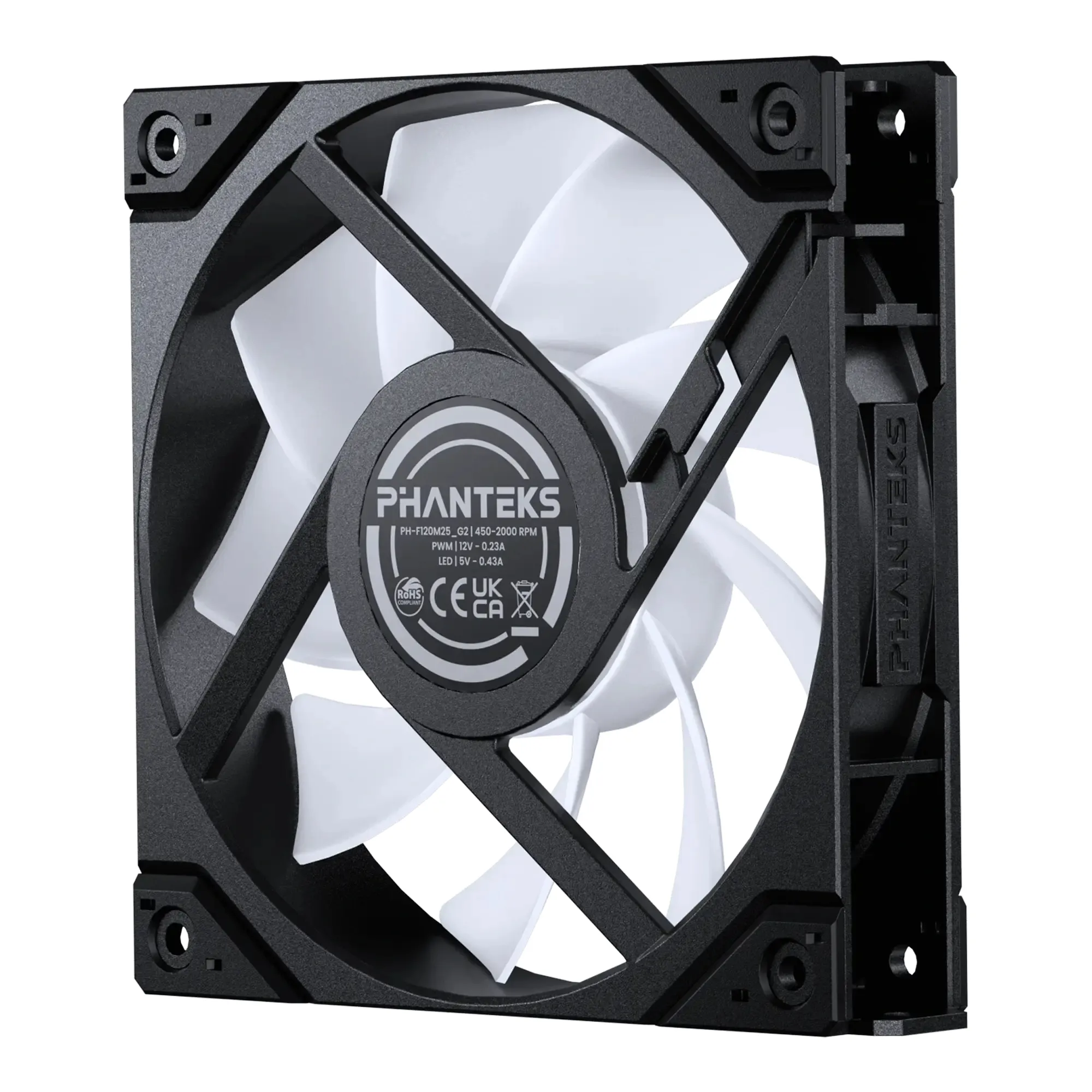 Phanteks M25 Gen2 120 mm PWM Reversed Airflow D-RGB chassifl&auml;kt, 3-pack, svart