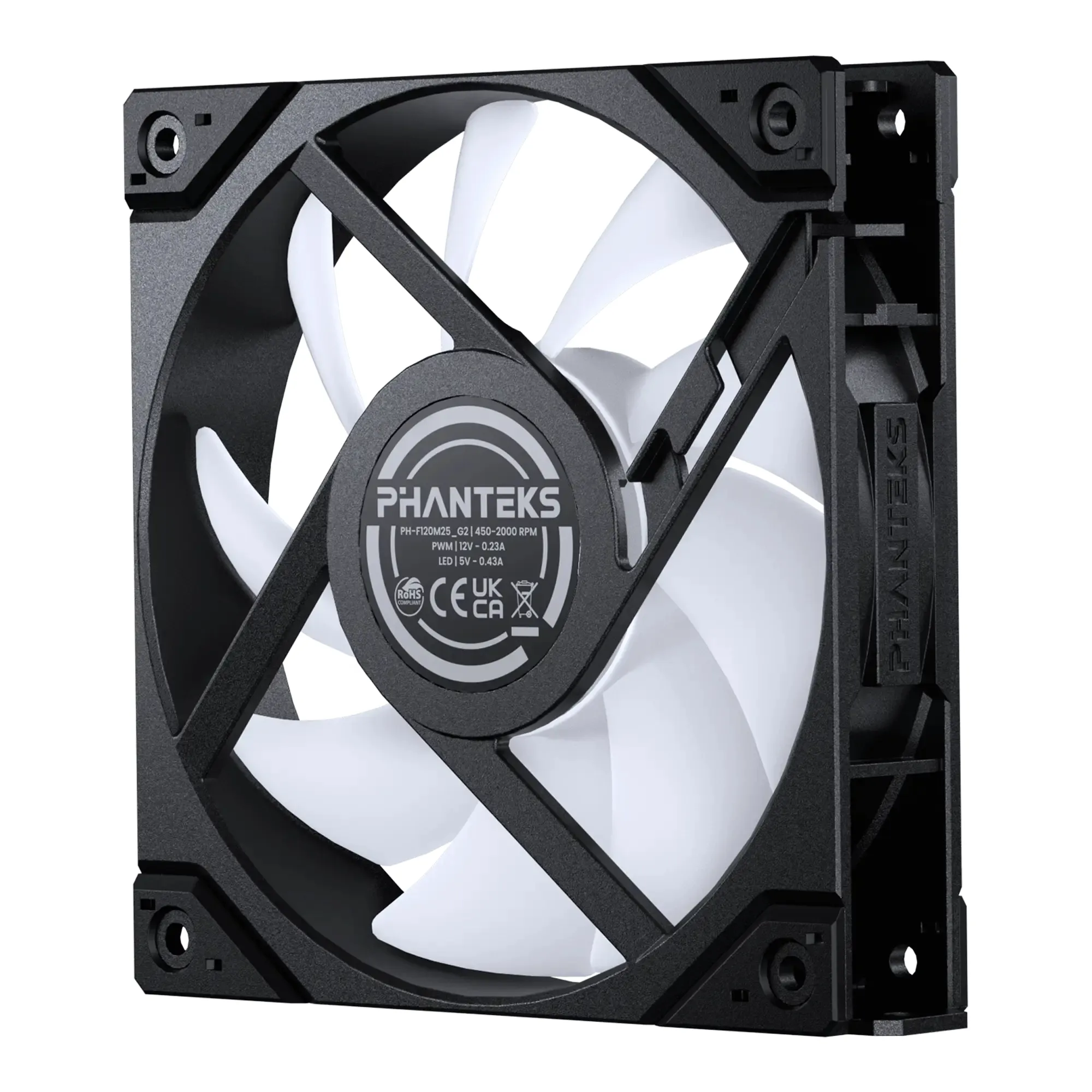 Phanteks M25 Gen2 120 mm PWM Reversed Airflow D-RGB chassifl&auml;kt, 3-pack, svart