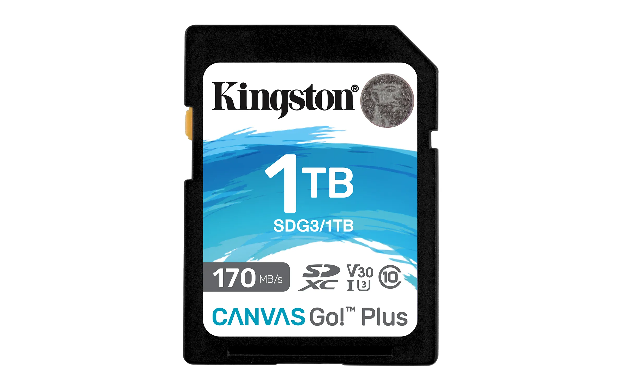 Kingston Canvas Go! Plus 1 Tt SDXC UHS-I U3 V30 A1 -muistikortti + SD-adapteri, musta