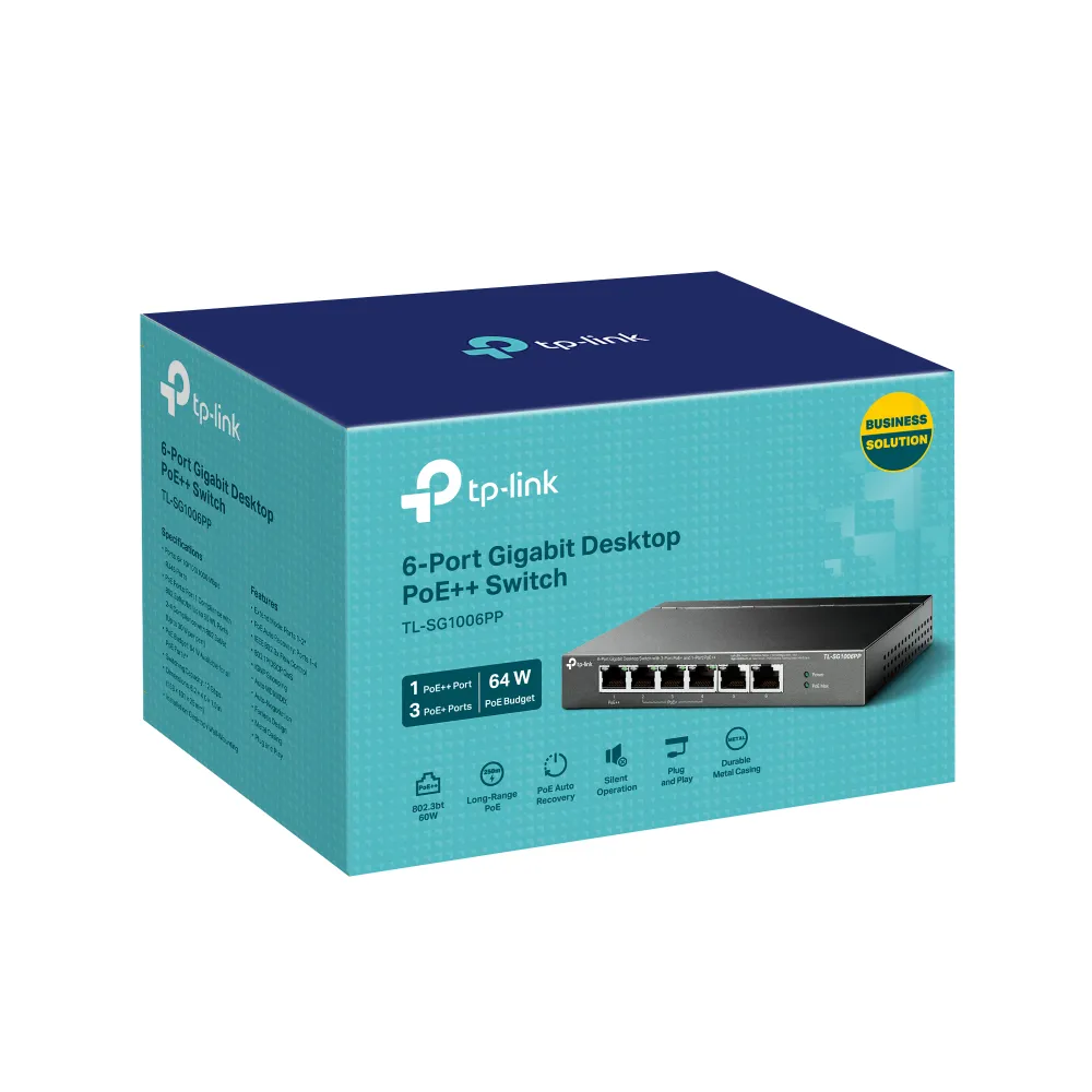 TP-Link TL-SG1006PP - Unmanaged Gigabit Switch, Grey
