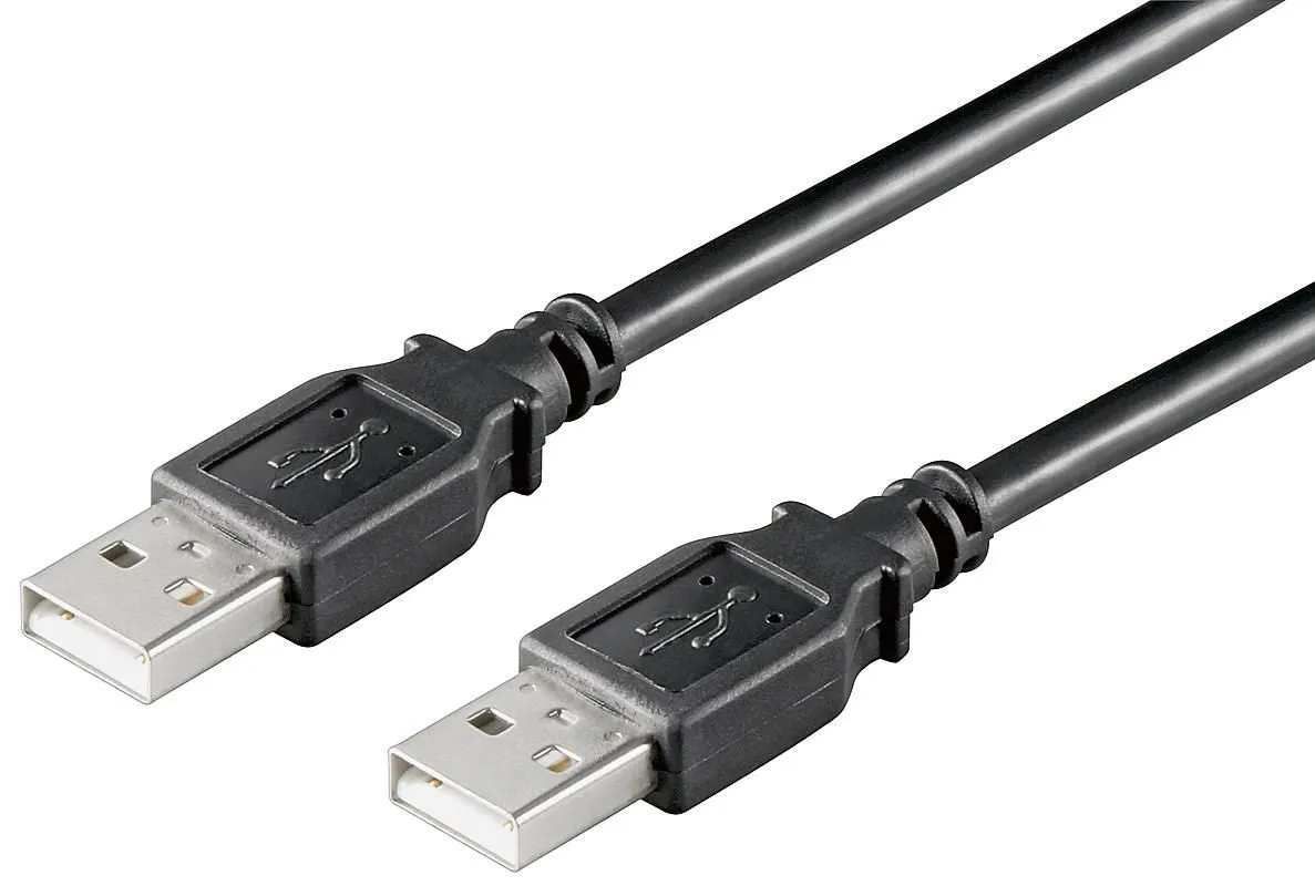 MicroConnect USB 2.0 USB-A uros - USB-A uros 0,1 m - USB-kaapeli, musta