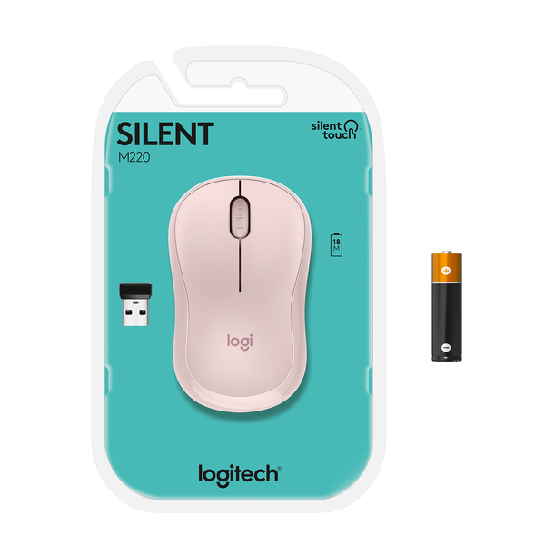 Logitech M220 - wireless mouse, pink