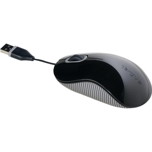 Targus Cord Storing -hiiri, Musta/Harmaa