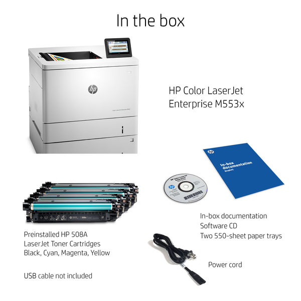 HP Color LaserJet Enterprise M553x Duplex, LAN, A4 - colour laser printer