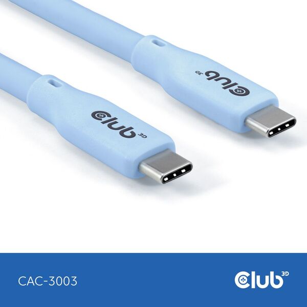 Club 3D USB-C - USB-C USB4 4K60Hz 240W - cable, Blue, 2m