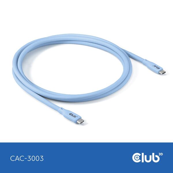 Club 3D USB-C - USB-C USB4 4K60Hz 240W - cable, Blue, 2m