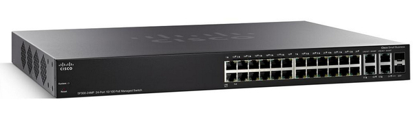 Cisco Small Business SF300-24MP - Kytkin - L3 - Hallinnoitu - 24 x 10/100 (PoE+) + 2 x combo Gigabit SFP + 2 x 10/100/1000 - ty&ouml;p&ouml;yt&auml;, r&auml;kkiin asennettava - PoE