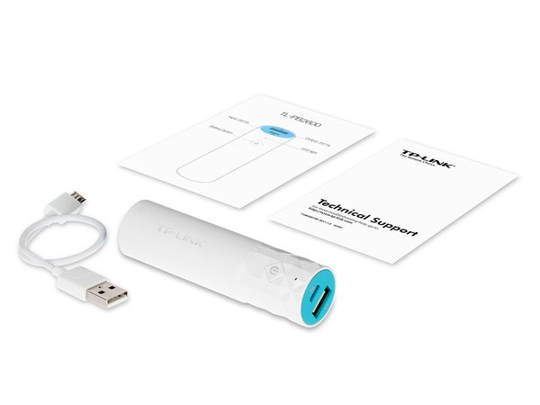TP-Link TL-PB2600 - Power bank 2600 mAh - 2.4 A (USB (vain virta)) - johdossa: Micro-USB