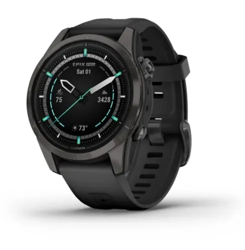 Garmin Epix Pro Gen 2 Sapphire Edition 42mm AMOLED träningsklocka, Carbon Grey/svart