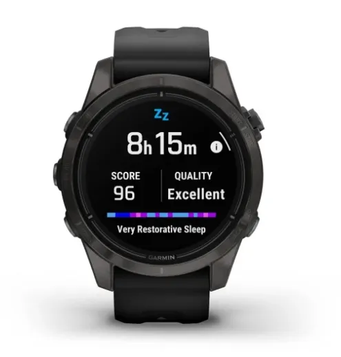 Garmin Epix Pro Gen 2 Sapphire Edition 42mm AMOLED träningsklocka, Carbon Grey/svart