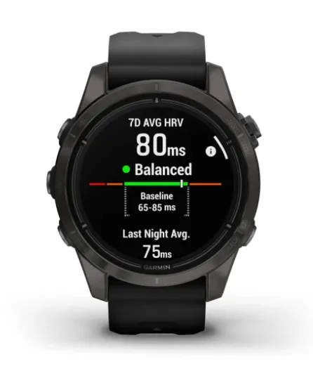 Garmin Epix Pro Gen 2 Sapphire Edition 42mm AMOLED träningsklocka, Carbon Grey/svart