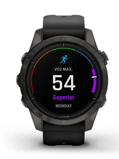 Garmin Epix Pro Gen 2 Sapphire Edition 42mm AMOLED tr&auml;ningsklocka, Carbon Grey/svart