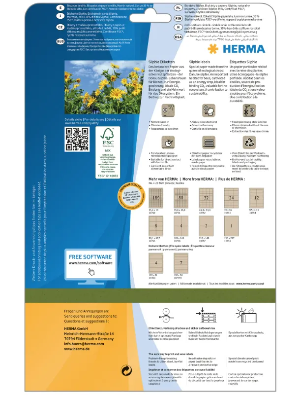 Herma label Silphie A4 99,1x67,7 (160)
