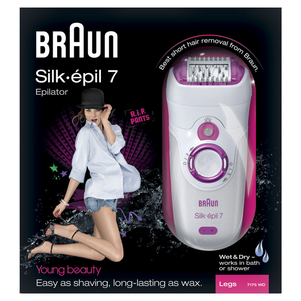 *BRAUN EPILAATTORI SILK-EPIL SE7151W&amp;D Wet &amp; Dry Series7 - Verkkok&auml;ytt&ouml; ja ladattava - K&auml;&auml;ntyv&auml; ajop&auml;&auml;- HairLift-j&auml;rjestelm&auml;.