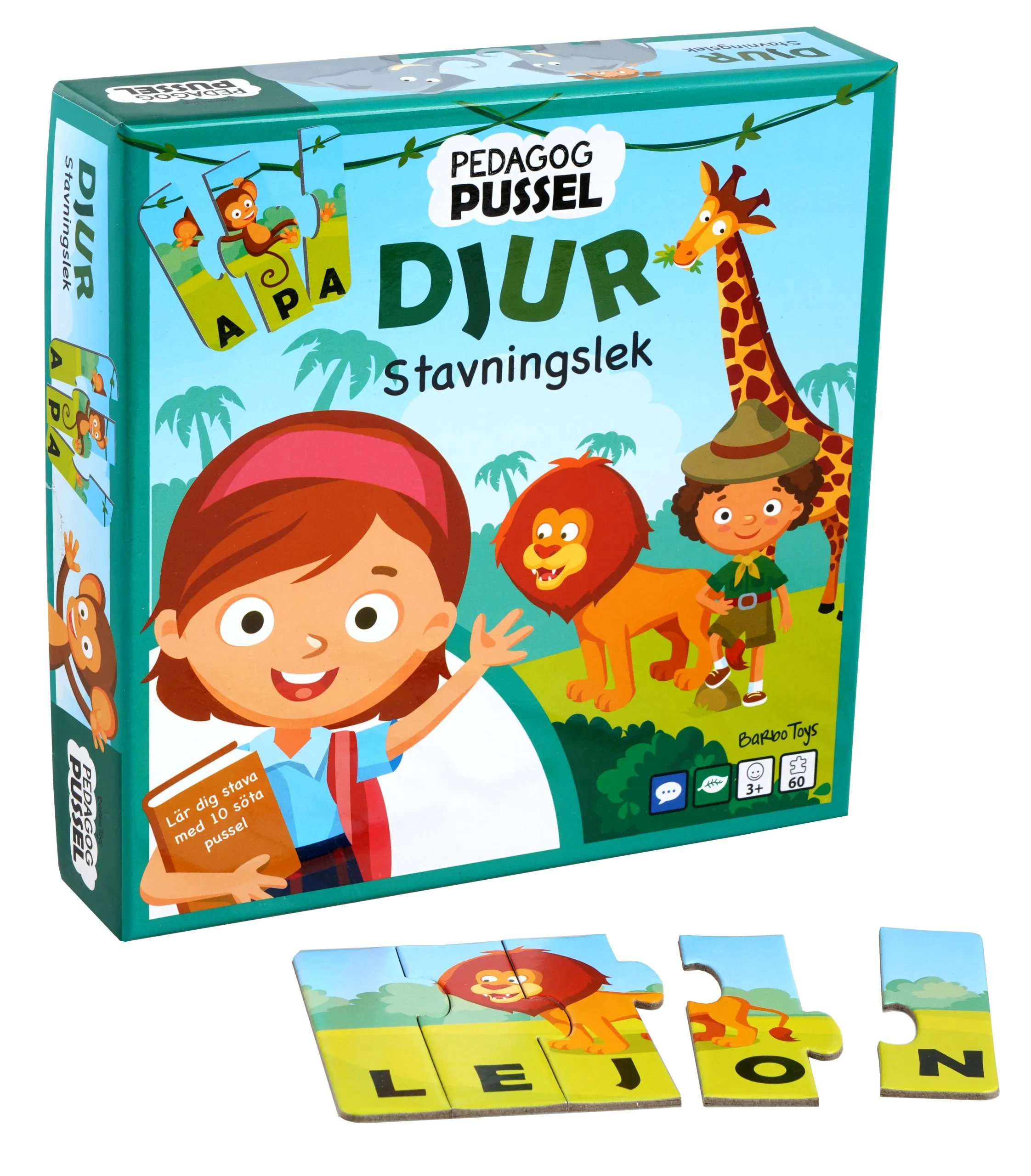 Barbo Classic Pedagog Pussel Djur Stavningslek (SE)