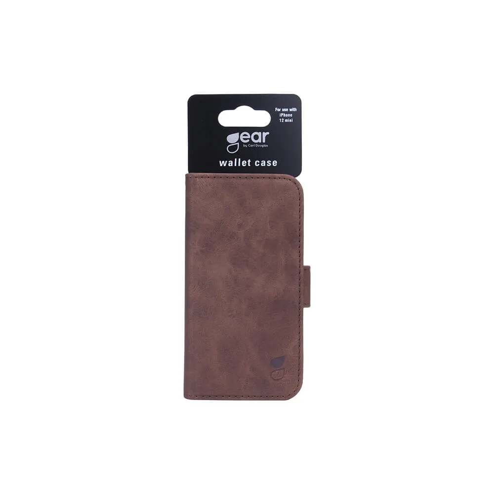 GEAR Wallet, iPhone 12 mini - pl&aring;nboksfodral, Brun