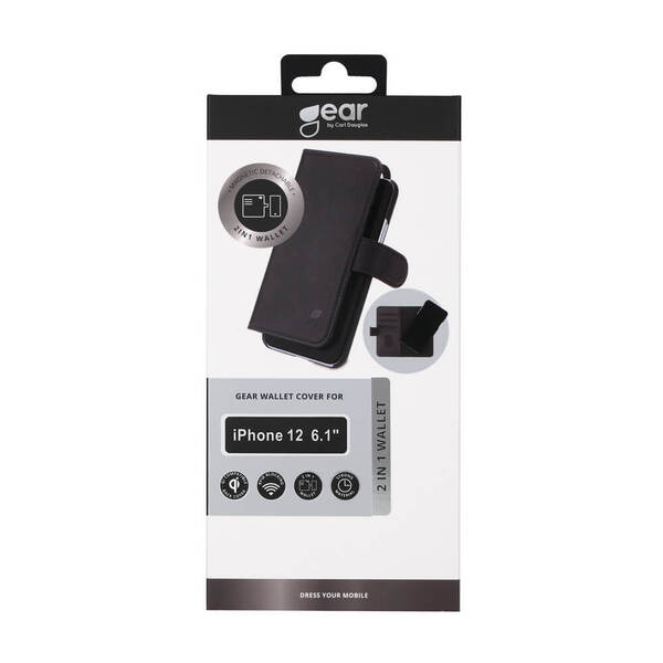 (Bargains) GEAR Wallet, iPhone 12 / 12 Pro - 2-in-1 Wallet Case, Black