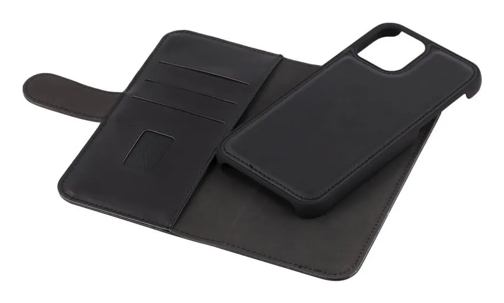 (Fyndh&ouml;rnan) GEAR Wallet, iPhone 12 / 12 Pro - 2-in-1 pl&aring;nboksfodra, Svart