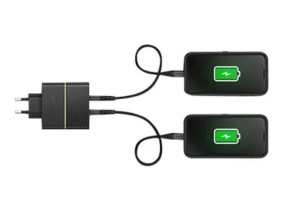 OTTERBOX WALL CHARGER 50W USB-C 30W + USB-C 20W BLACK