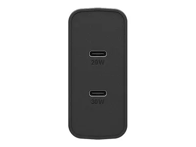 OTTERBOX WALL CHARGER 50W USB-C 30W + USB-C 20W BLACK