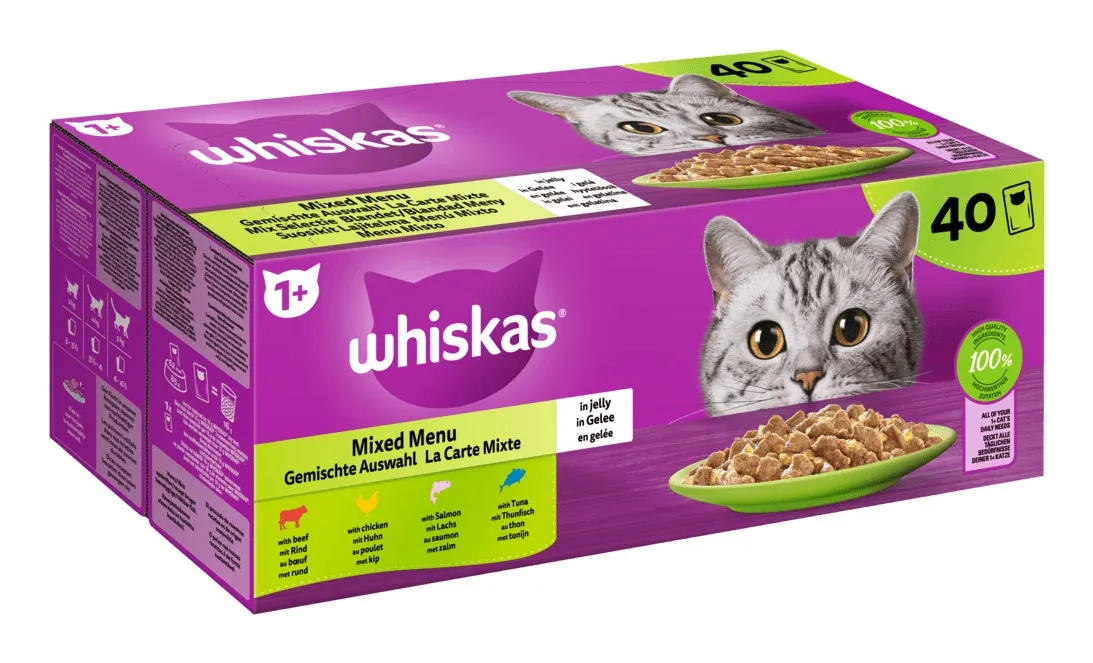 Whiskas Mix Favourites in Jelly, Kissan m&auml;rk&auml;ruoka, Adult, 40 x 85 g