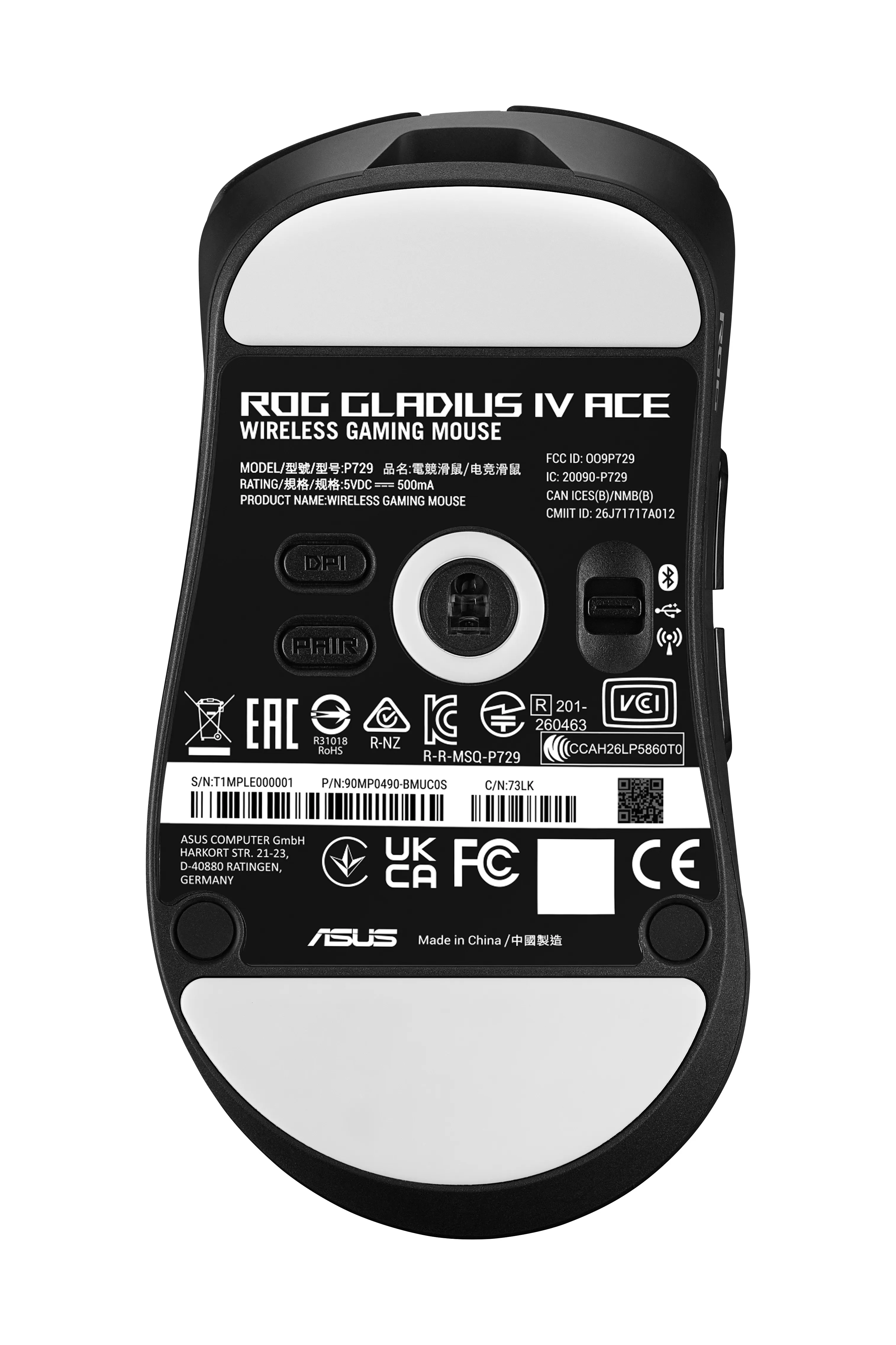 ASUS ROG Gladius IV Ace Wireless Gaming Mouse, Black