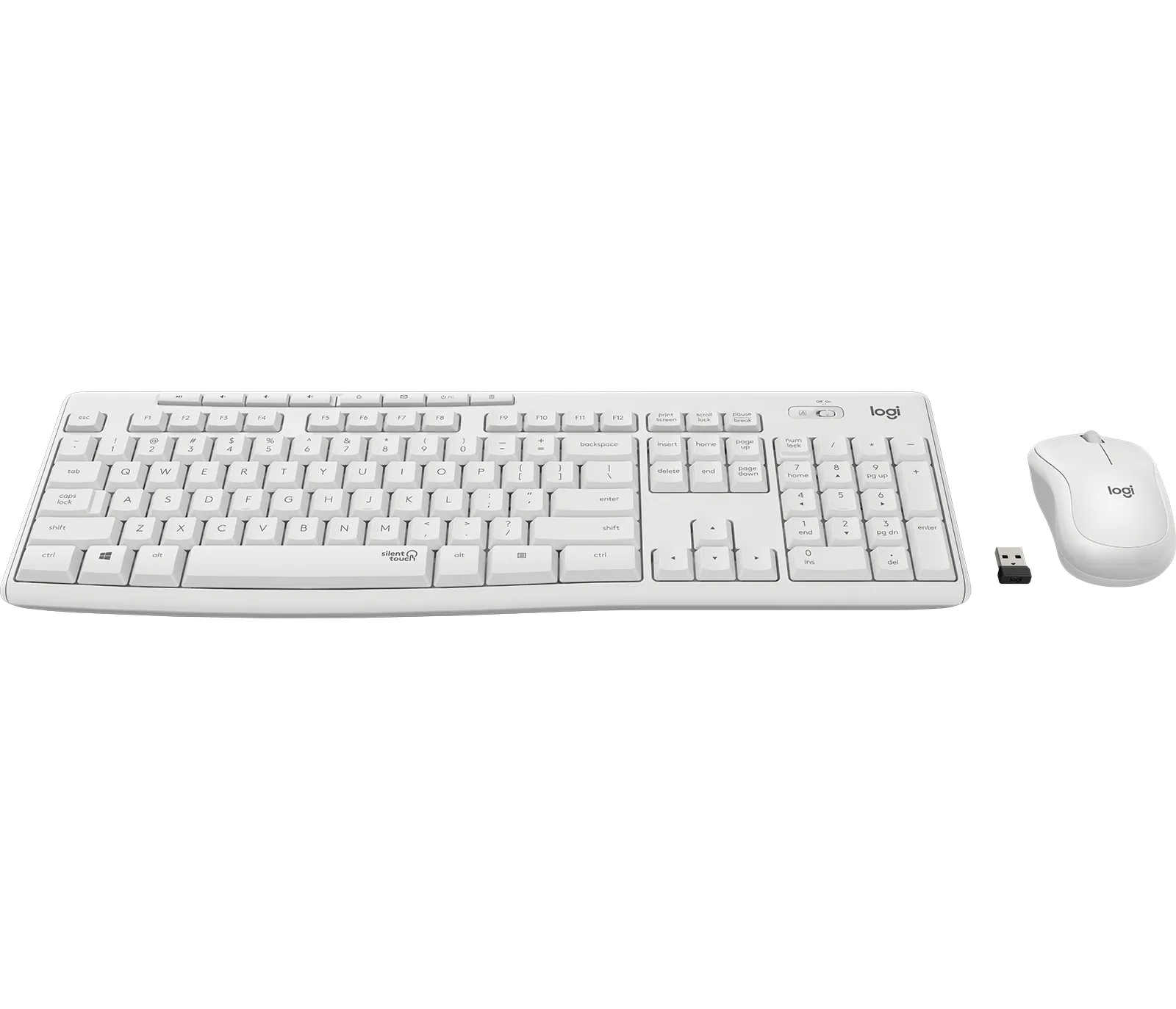 Logitech MK295 -langaton näppäimistö ja hiiri, valkoinen