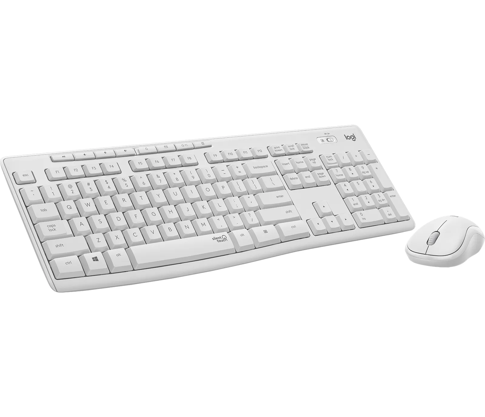 Logitech MK295 -langaton näppäimistö ja hiiri, valkoinen