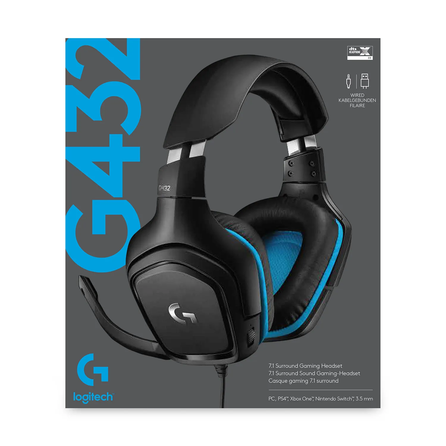 Logitech G432 7.1 Surround Sound Wired - gaming headset