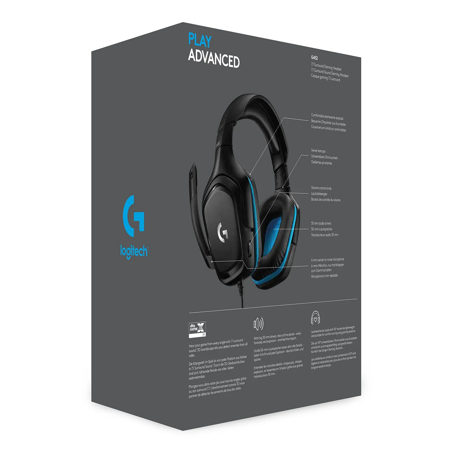 Logitech G432 7.1 Surround Sound Wired - spelh&ouml;rlurar