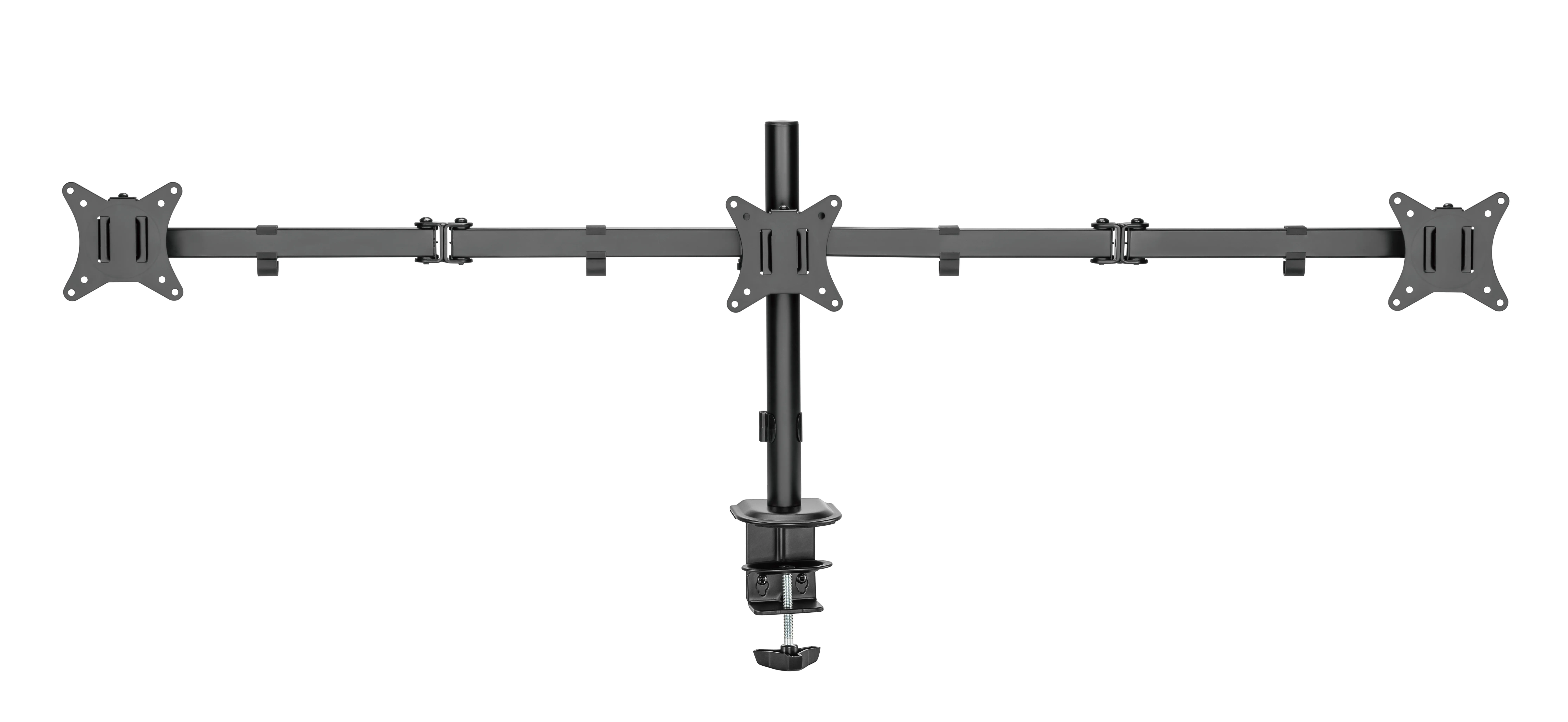 DELTACO ARM-0301-B -p&ouml;yt&auml;teline kahdelle n&auml;yt&ouml;lle 13-27", t&auml;ysin liikuteltava, 7 kg, musta
