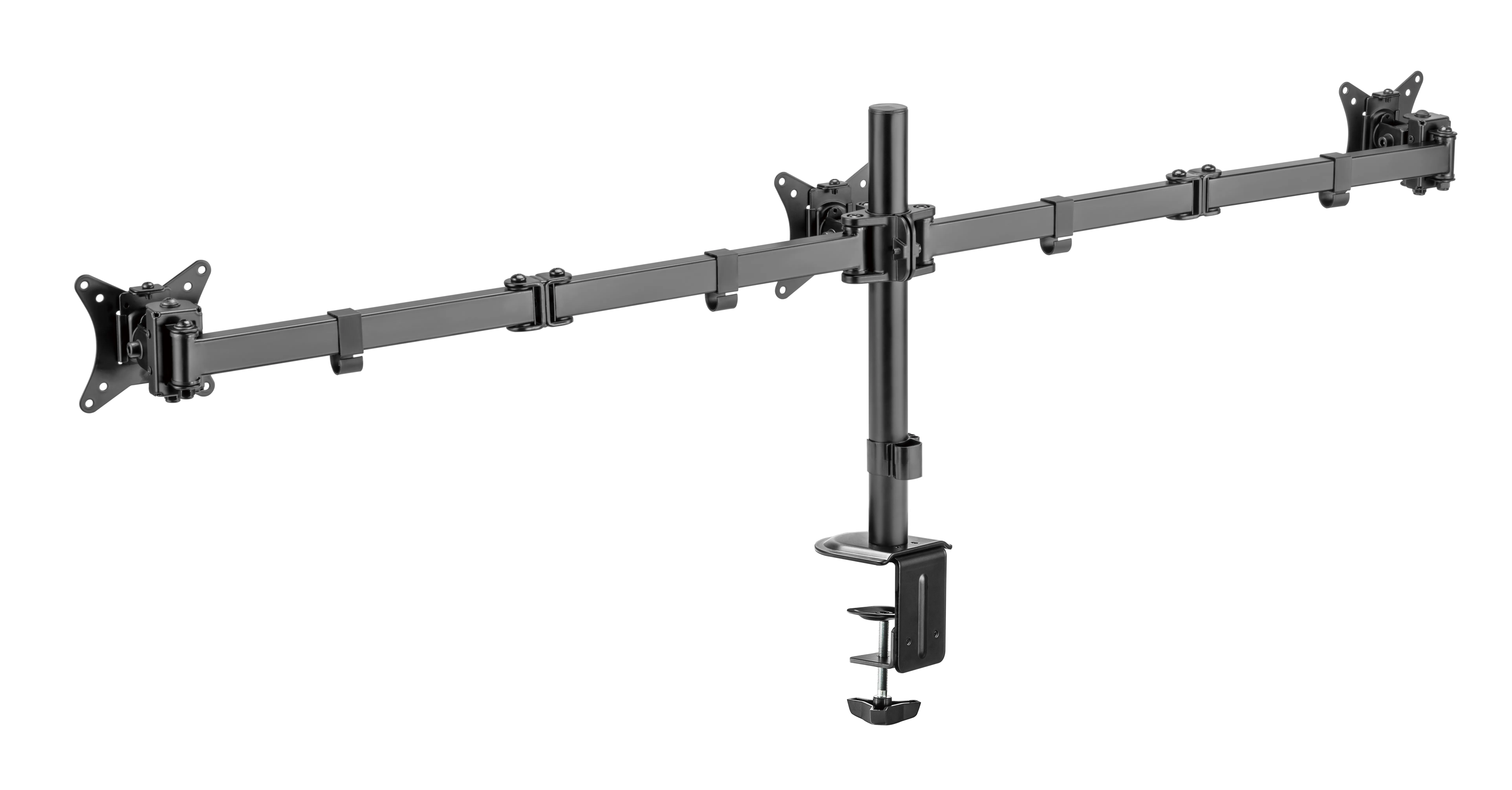 DELTACO ARM-0301-B -p&ouml;yt&auml;teline kahdelle n&auml;yt&ouml;lle 13-27", t&auml;ysin liikuteltava, 7 kg, musta