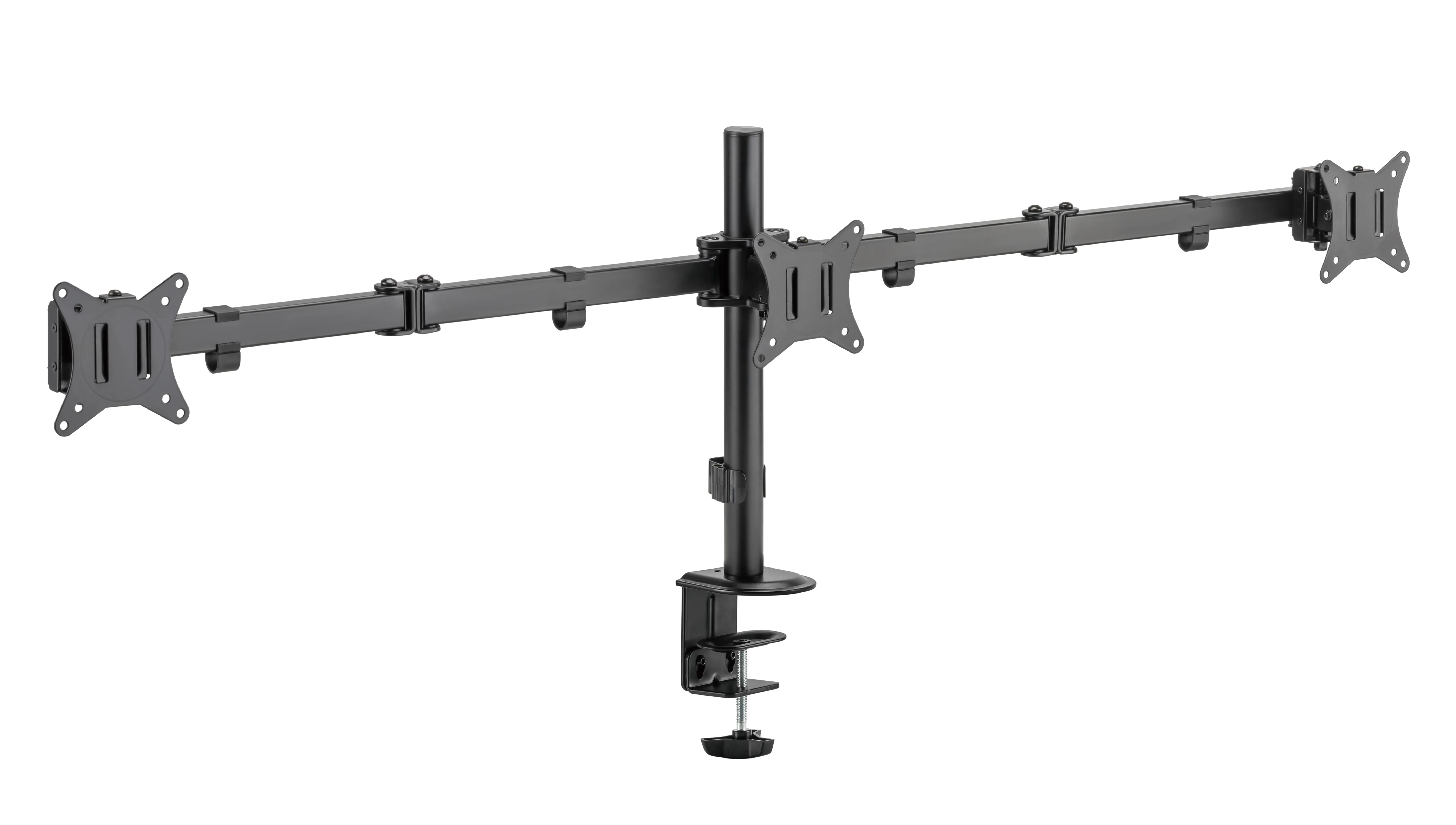 DELTACO ARM-0301-B -p&ouml;yt&auml;teline kahdelle n&auml;yt&ouml;lle 13-27", t&auml;ysin liikuteltava, 7 kg, musta