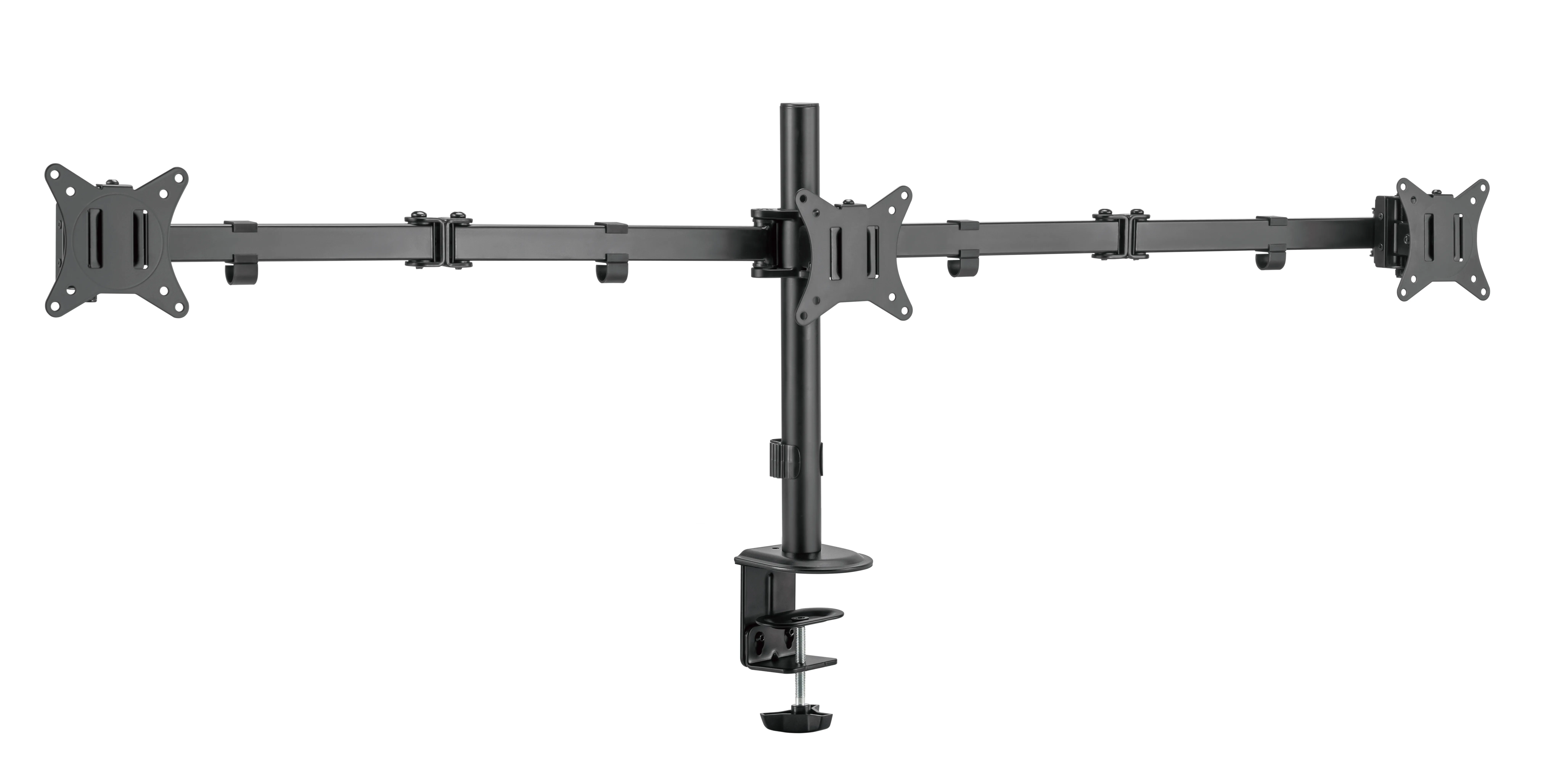DELTACO ARM-0301-B -p&ouml;yt&auml;teline kahdelle n&auml;yt&ouml;lle 13-27", t&auml;ysin liikuteltava, 7 kg, musta