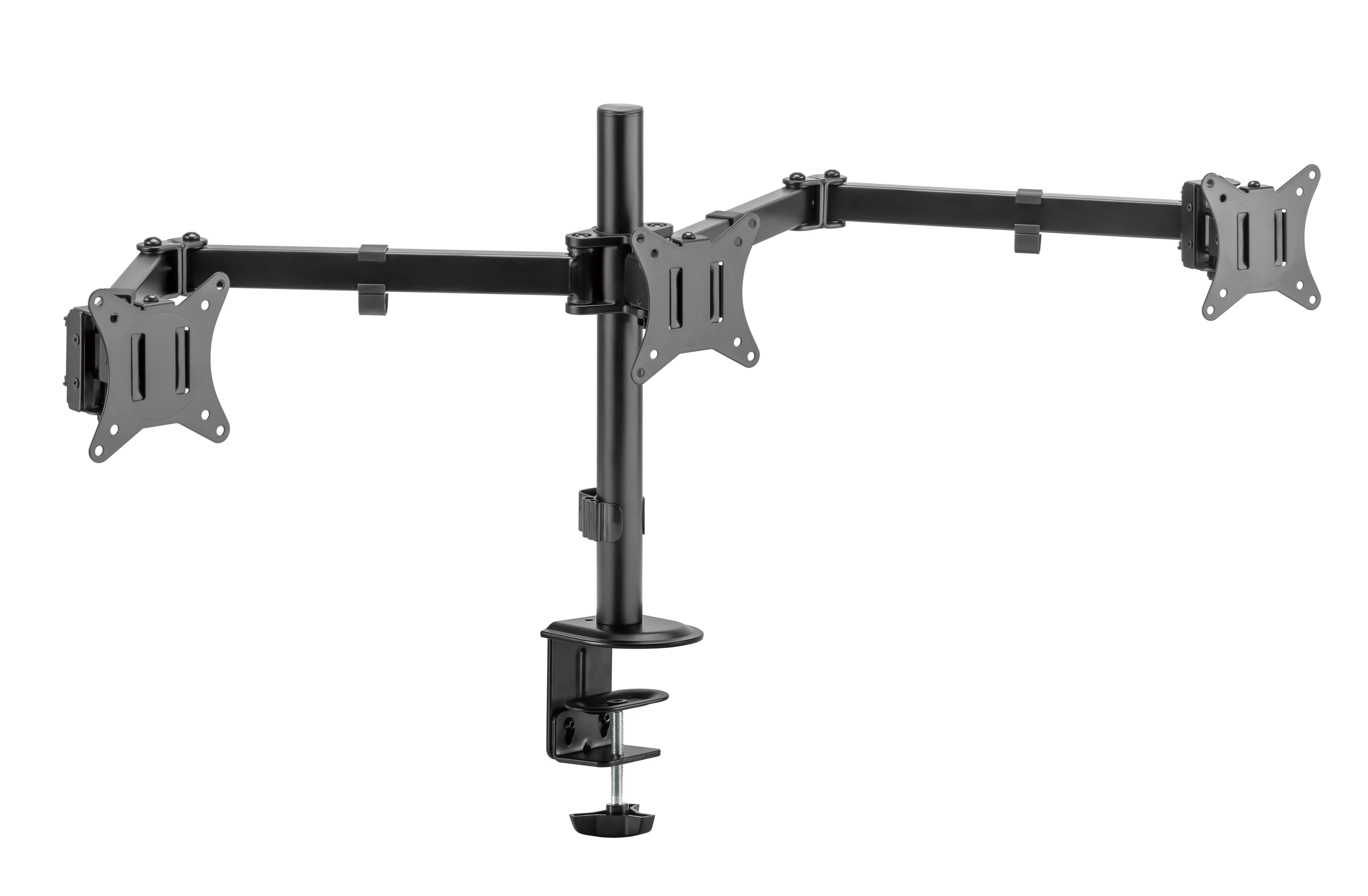 DELTACO ARM-0301-B -p&ouml;yt&auml;teline kahdelle n&auml;yt&ouml;lle 13-27", t&auml;ysin liikuteltava, 7 kg, musta