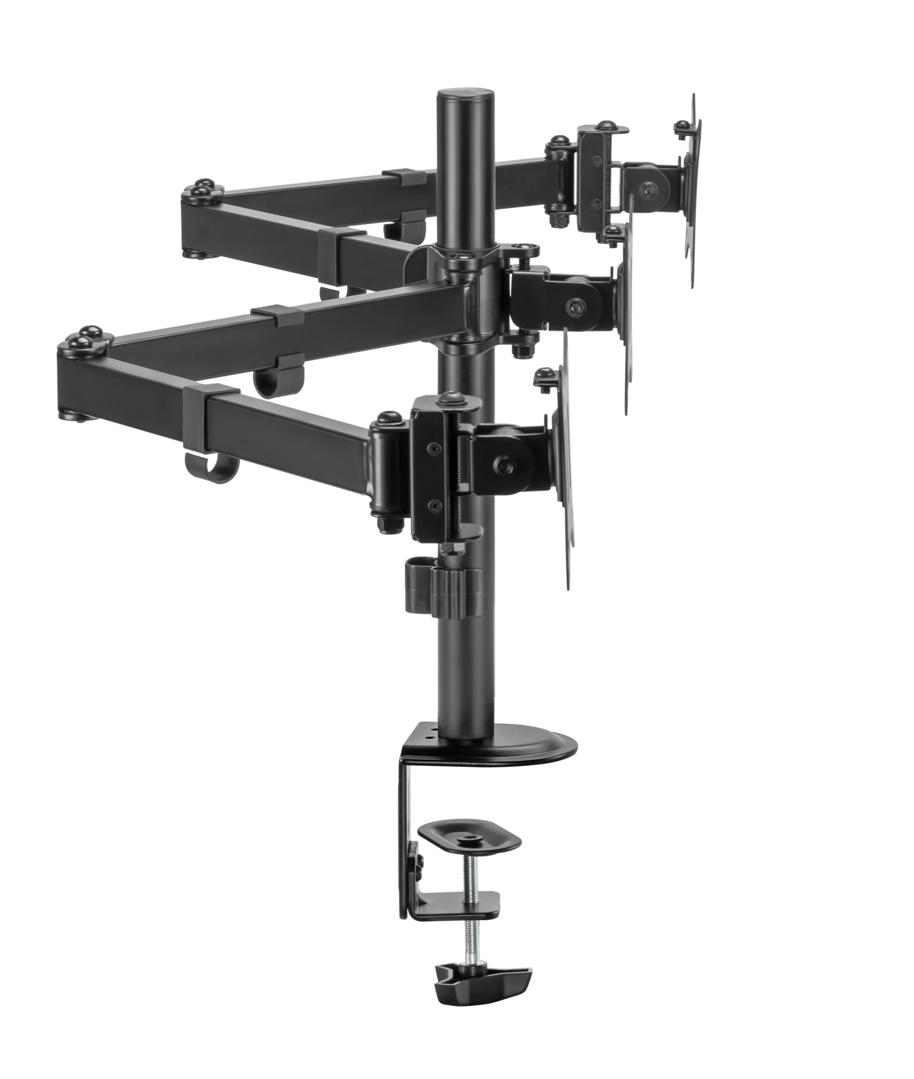 DELTACO ARM-0301-B -p&ouml;yt&auml;teline kahdelle n&auml;yt&ouml;lle 13-27", t&auml;ysin liikuteltava, 7 kg, musta