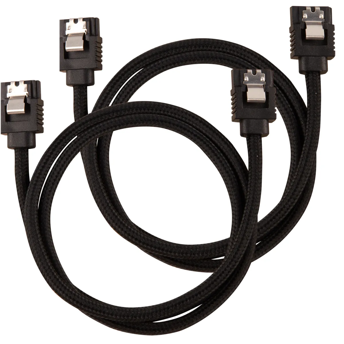 CORSAIR Premium Sleeved SATA Data Cable Set with Straight Connectors Black 60cm