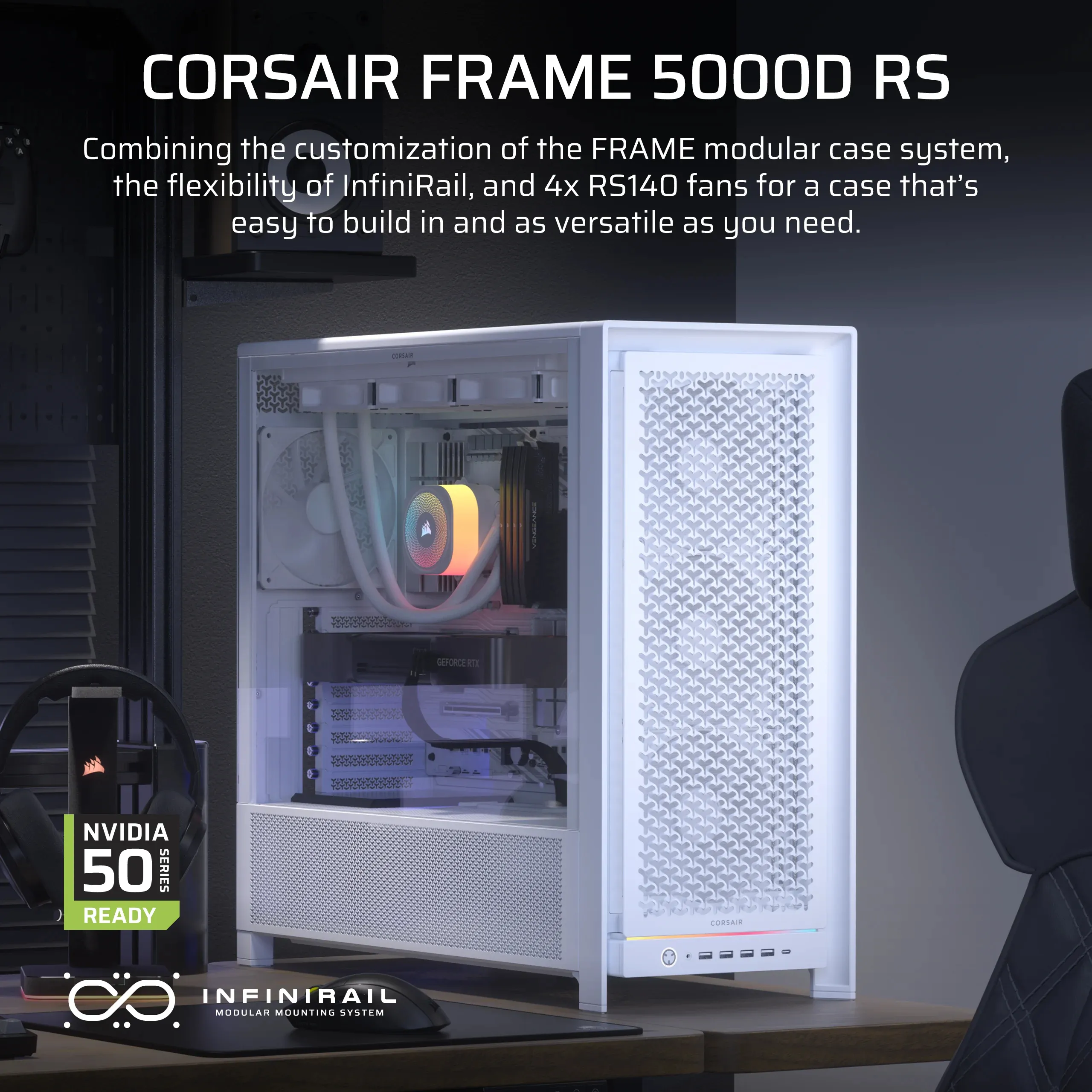 Corsair FRAME 5000D RS - Mid Tower caseMid Tower case, White