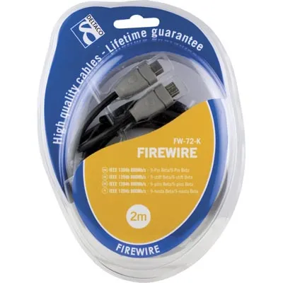 DELTACO Firewire 800 -kaapeli, 9-pin u - 9-pin u, 2m