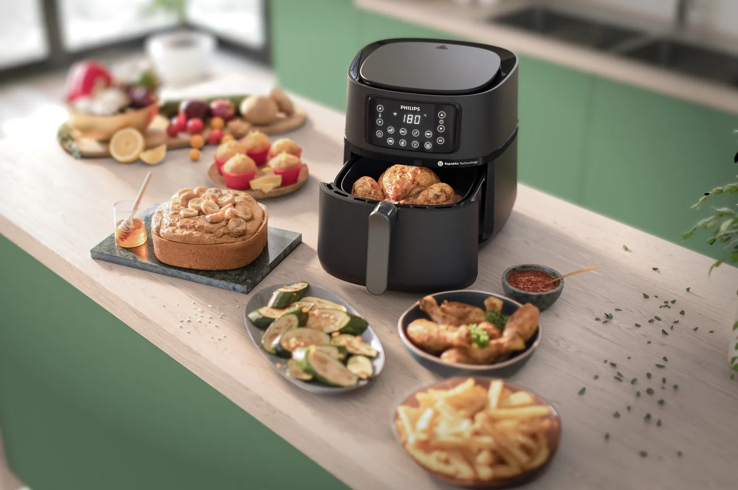 Philips 5000 Series XXL Connected HD9285/93, 7,2 l, 1,4 kg, 2000 W, airfryer, Dark silver/black