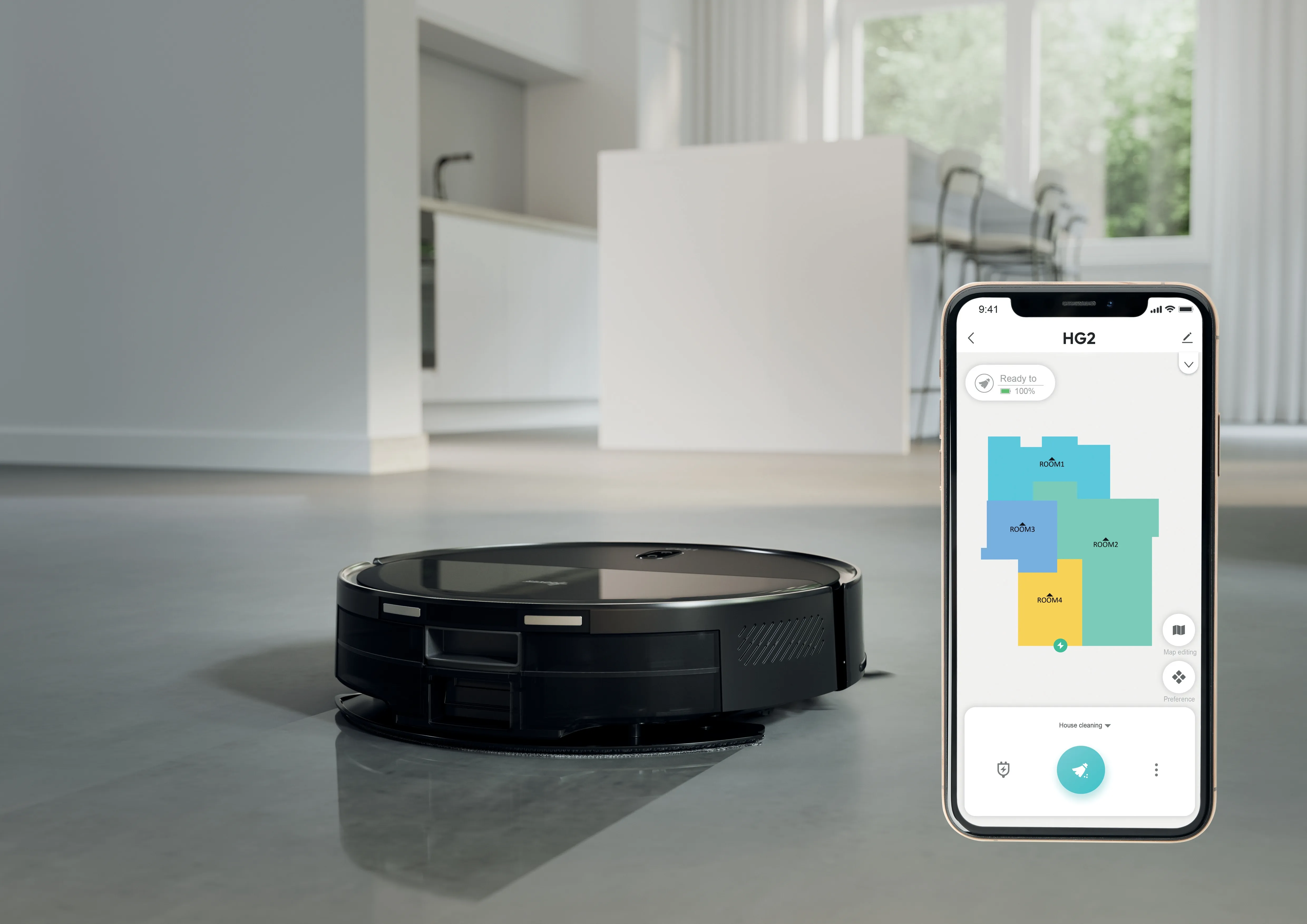 HOOVER HG230H 011 Robot vacuum cleaner, Black