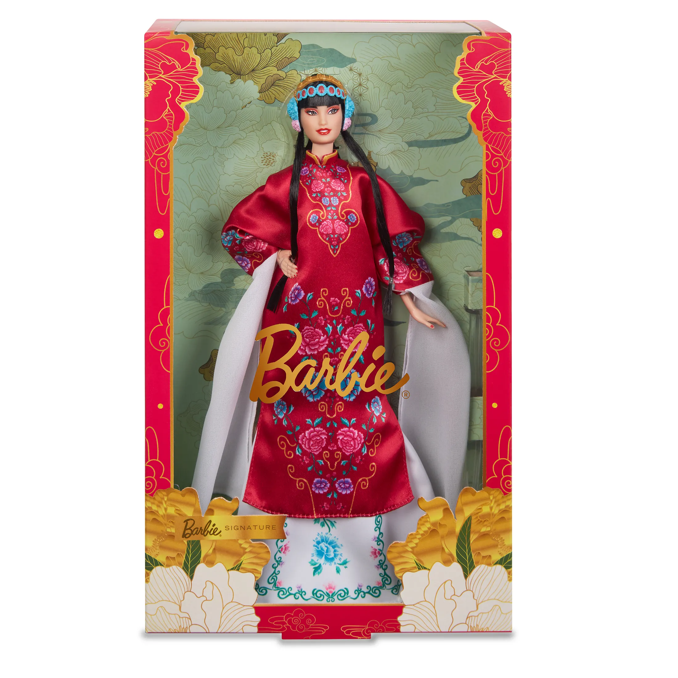 Mattel Barbie Signature Lunar New Year Doll with Red Floral Robe