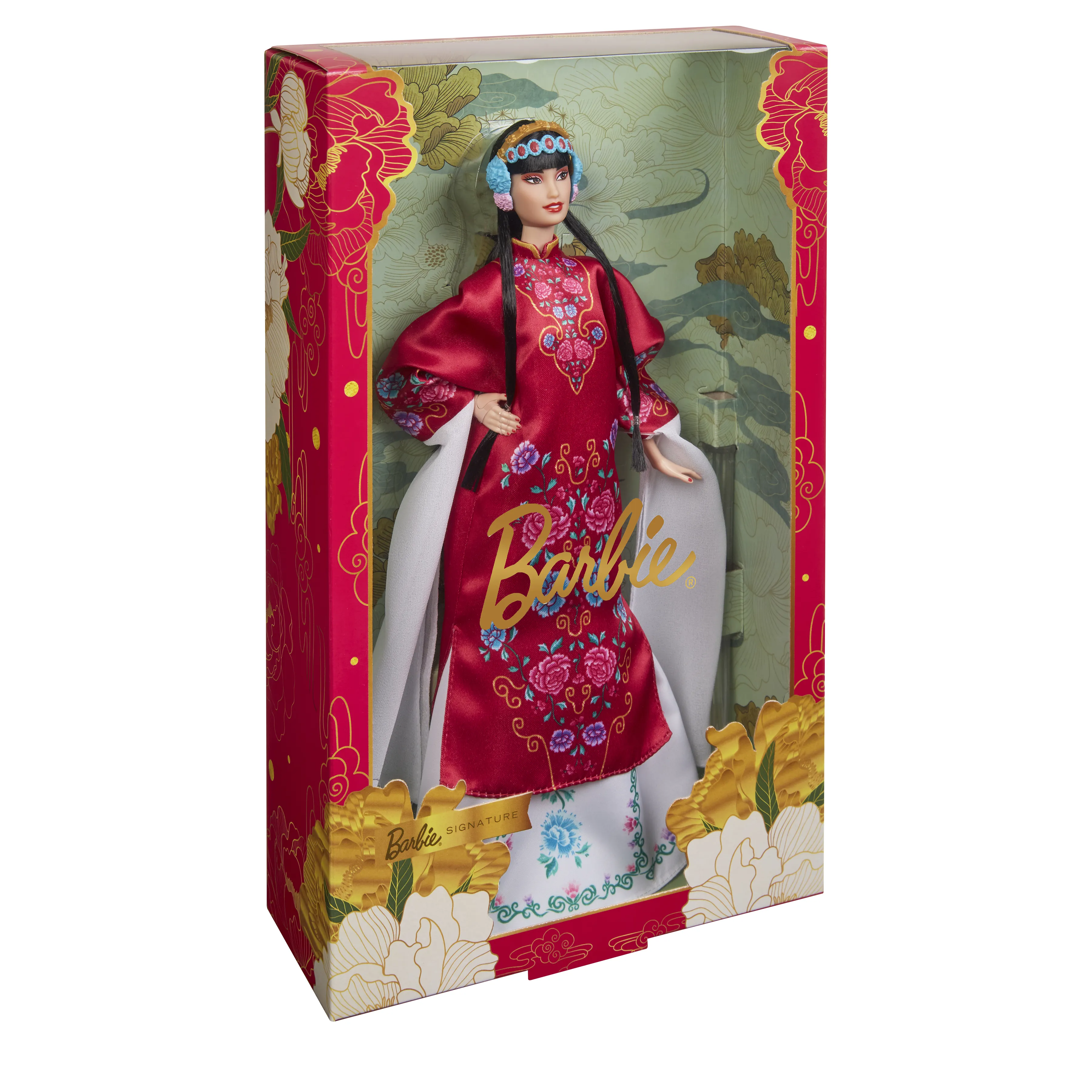 Mattel Barbie Signature Lunar New Year Doll with Red Floral Robe
