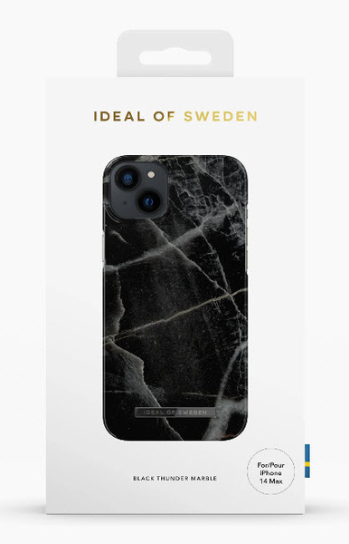 iDeal of Sweden Fashion Case, iPhone 14 Plus - fodral, Black Thunder Marble