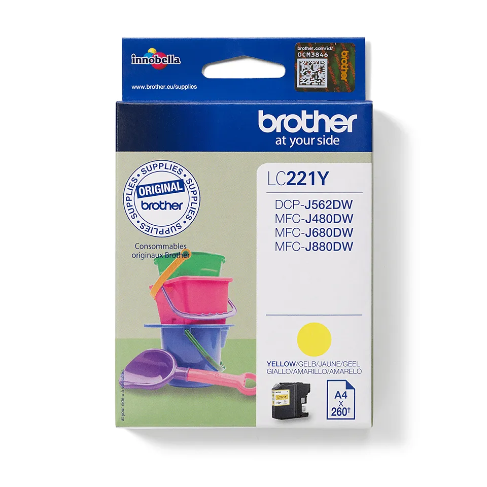 Brother LC221Y ink cartridge, Yellow
