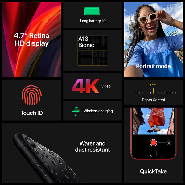 Apple iPhone SE 128GB iOS - mobile phone, (PRODUCT)RED