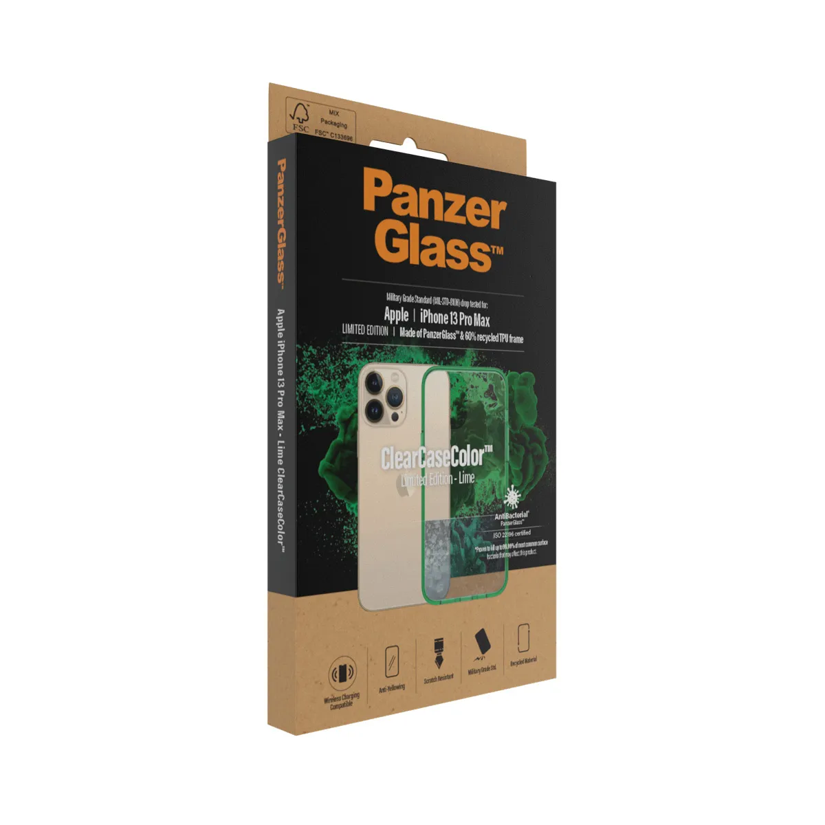 PanzerGlass ClearCase, iPhone 13 Pro Max - Case, Lime