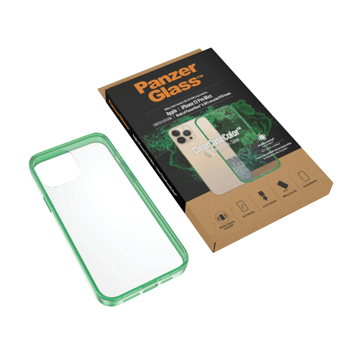 PanzerGlass ClearCase, iPhone 13 Pro Max - Case, Lime